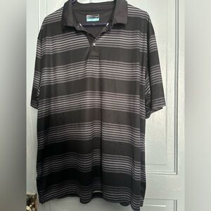 Men’s PGA Golf  Preppy Black Striped Polo 2x